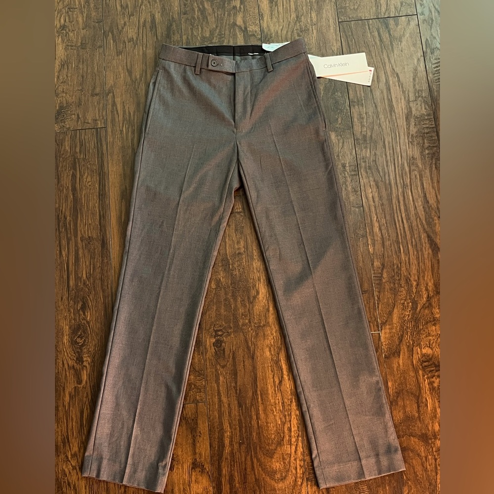 Calvin Klein Slim Fit Grey Dress Pants